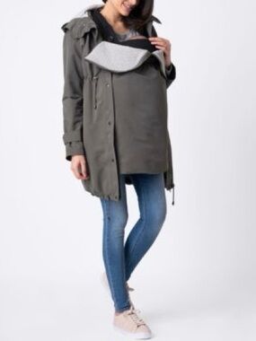 Seraphine Olive Green Maternity 3-1 Coat with Hood